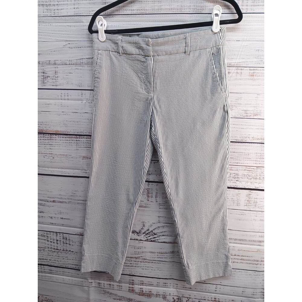 Eliane Rose Crop Pants Women's 6 White Grsy Skinny Leg Flat Front